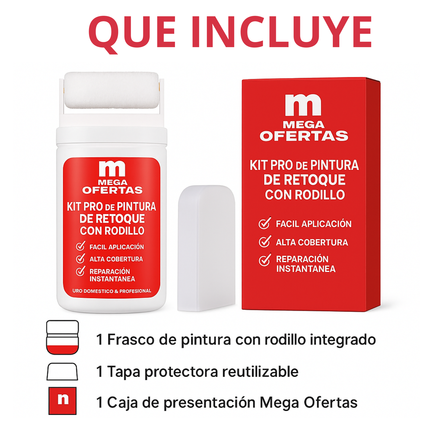 Kit Pro de Pintura de Retoque con Cepillo – Reparación Instantánea de Paredes y Superficies