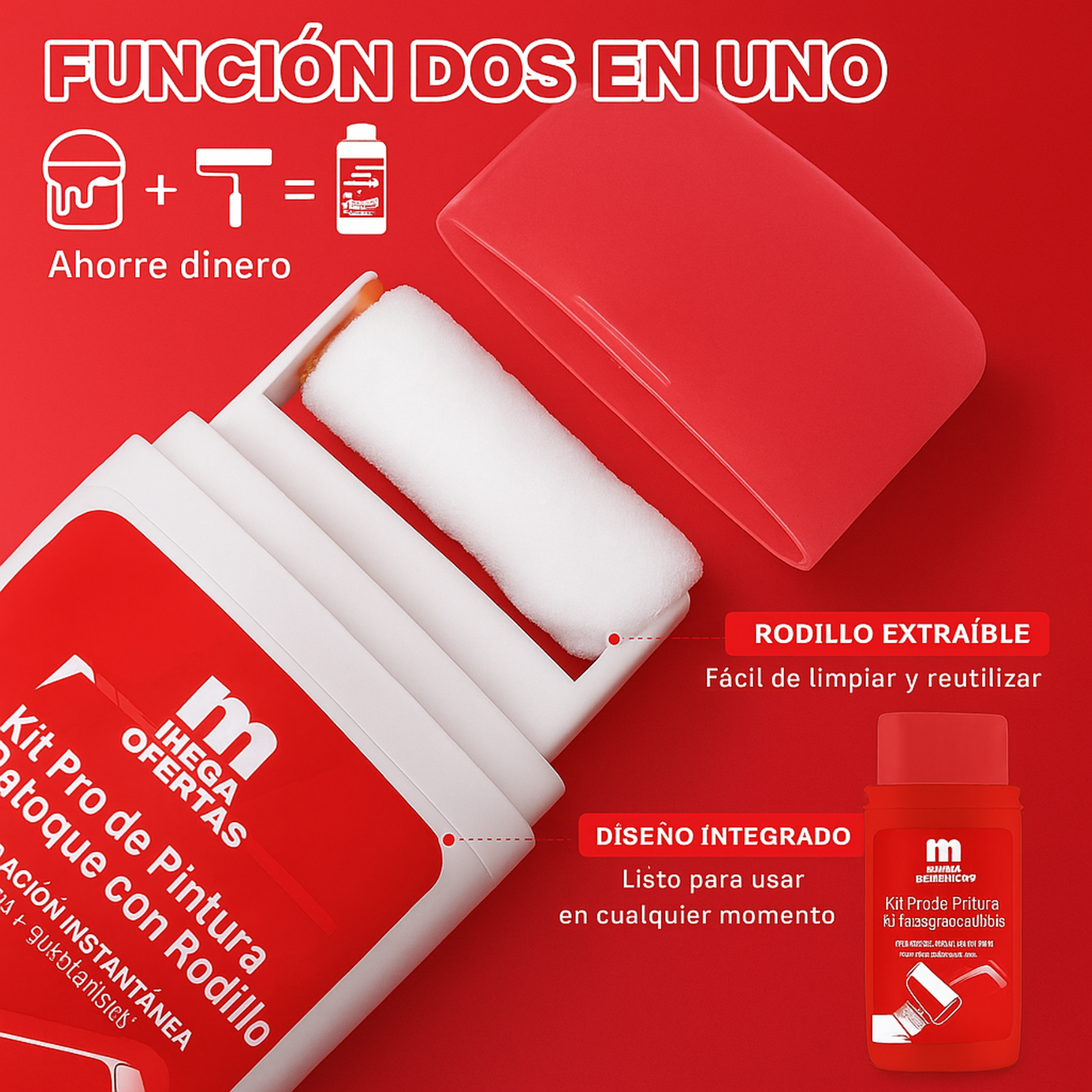 Kit Pro de Pintura de Retoque con Cepillo – Reparación Instantánea de Paredes y Superficies